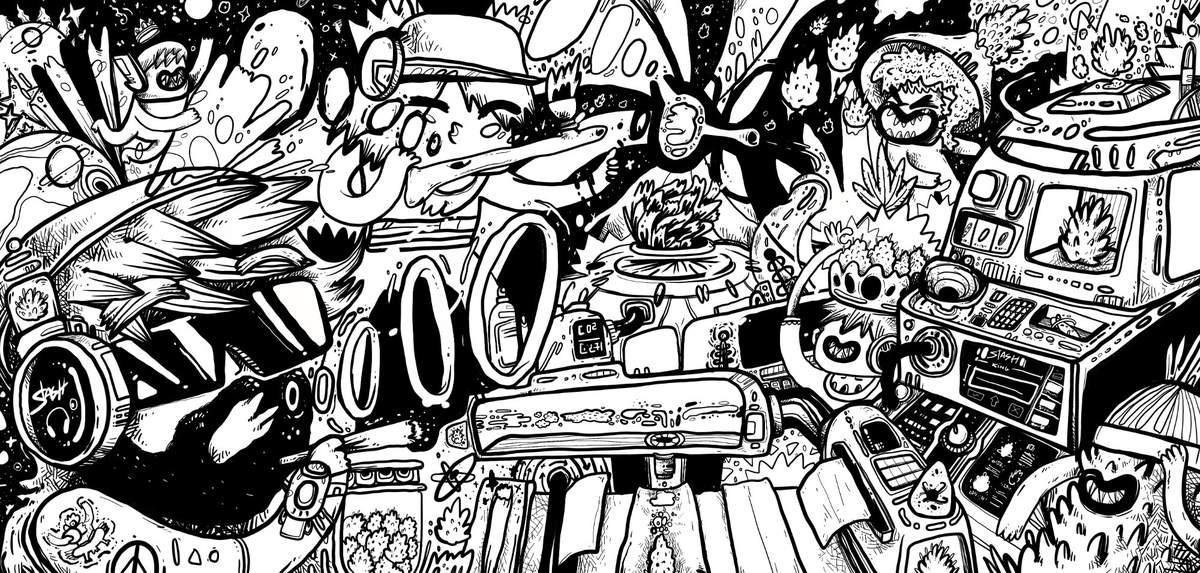 Stash BKK Bangkok cannabis dispensary illustration